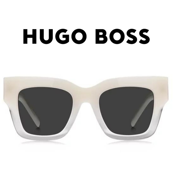 BOSS- Square Shaded Ivory Grey Sunglasses 1386/S - Picture 2 of 10